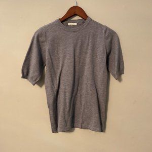 super soft grey semi sleeve top, tea n rose